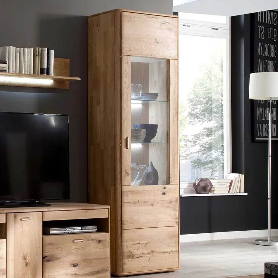 Schrank Vitrine aus Eiche Massivholz - Destal^Wohnen Discount