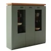 Schrank Vitrine in Graugrün und Eiche - Kwin^Wohnen