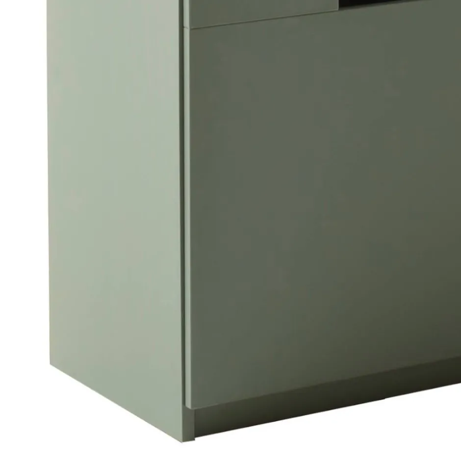 Schrank Vitrine in Graugrün und Eiche - Kwin^Wohnen