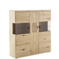 Schrankvitrine aus hellem Asteiche Massivholz - Losiamos^Wohnen Best