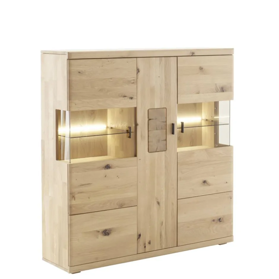 Schrankvitrine aus hellem Asteiche Massivholz - Losiamos^Wohnen Best