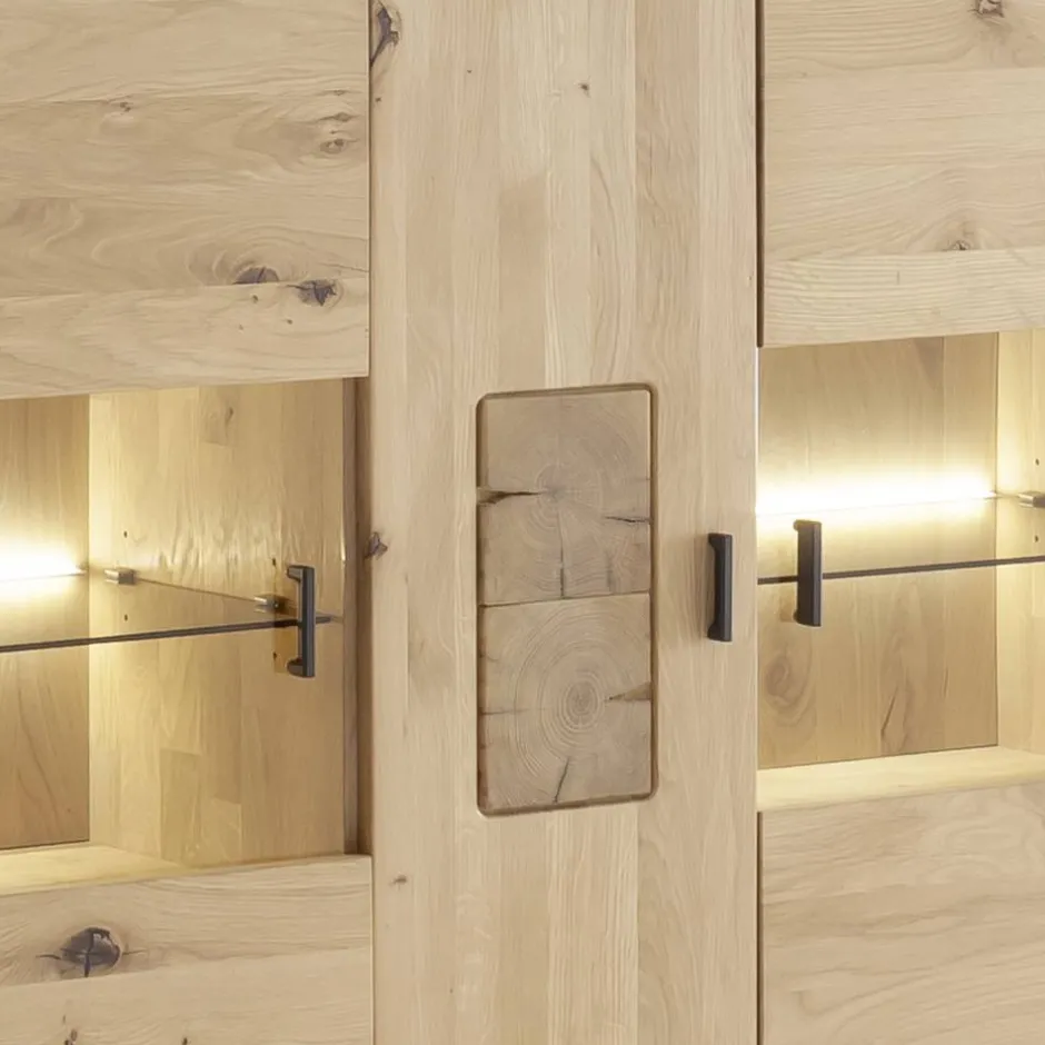 Schrankvitrine aus hellem Asteiche Massivholz - Losiamos^Wohnen Best