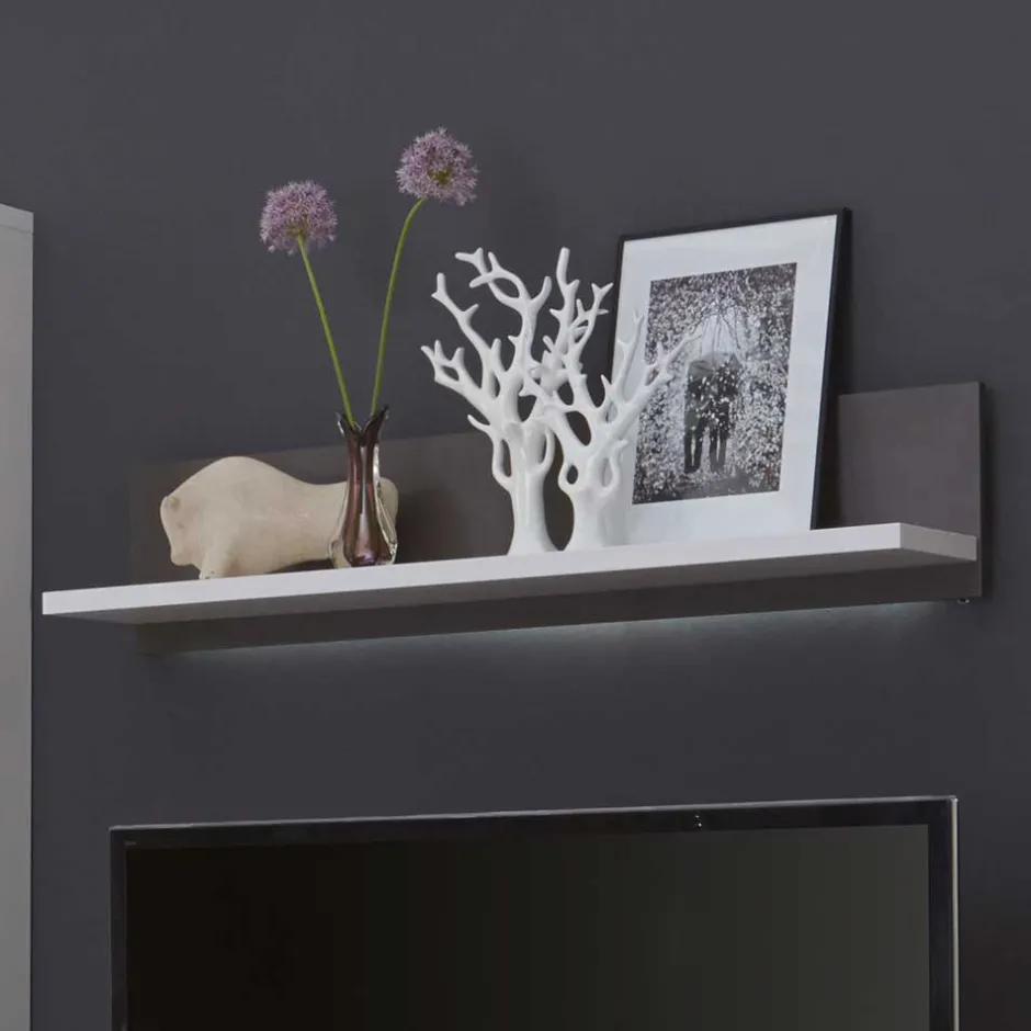 Wohnen Schrankwand Tacroma in Weiß Hochglanz (fünfteilig)