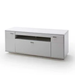 Schrankwand Wohnzimmer in Weiß - Hazime (vierteilig)^Wohnen