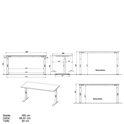 Wohnen Schreibtisch & Rollcontainer Set - Sparkle (zweiteilig)