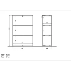 Wohnen Schreibtisch & Rollcontainer & Schrank - Laszlo (dreiteilig)