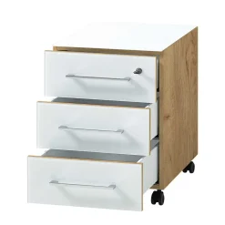 Wohnen Schreibtisch & Rollcontainer & Schrank - Laszlo (dreiteilig)