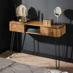 Kinder Wohnen Schreibtisch aus Mangoholz in Sandfarben - Ciabeta