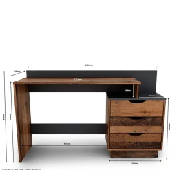 Schreibtisch in Altholz Optik mit Anthrazit - Georgia^Wohnen Sale