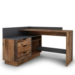 Wohnen Schreibtisch in Altholz Optik und Anthrazit - Egona