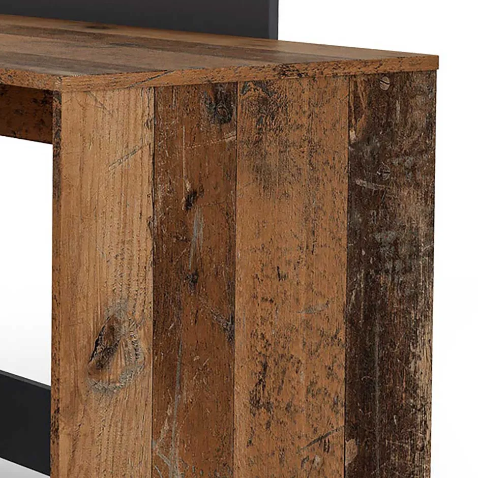 Wohnen Schreibtisch in Altholz Optik und Anthrazit - Egona