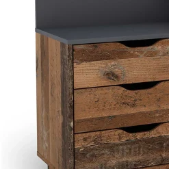 Wohnen Schreibtisch in Altholz Optik und Anthrazit - Egona