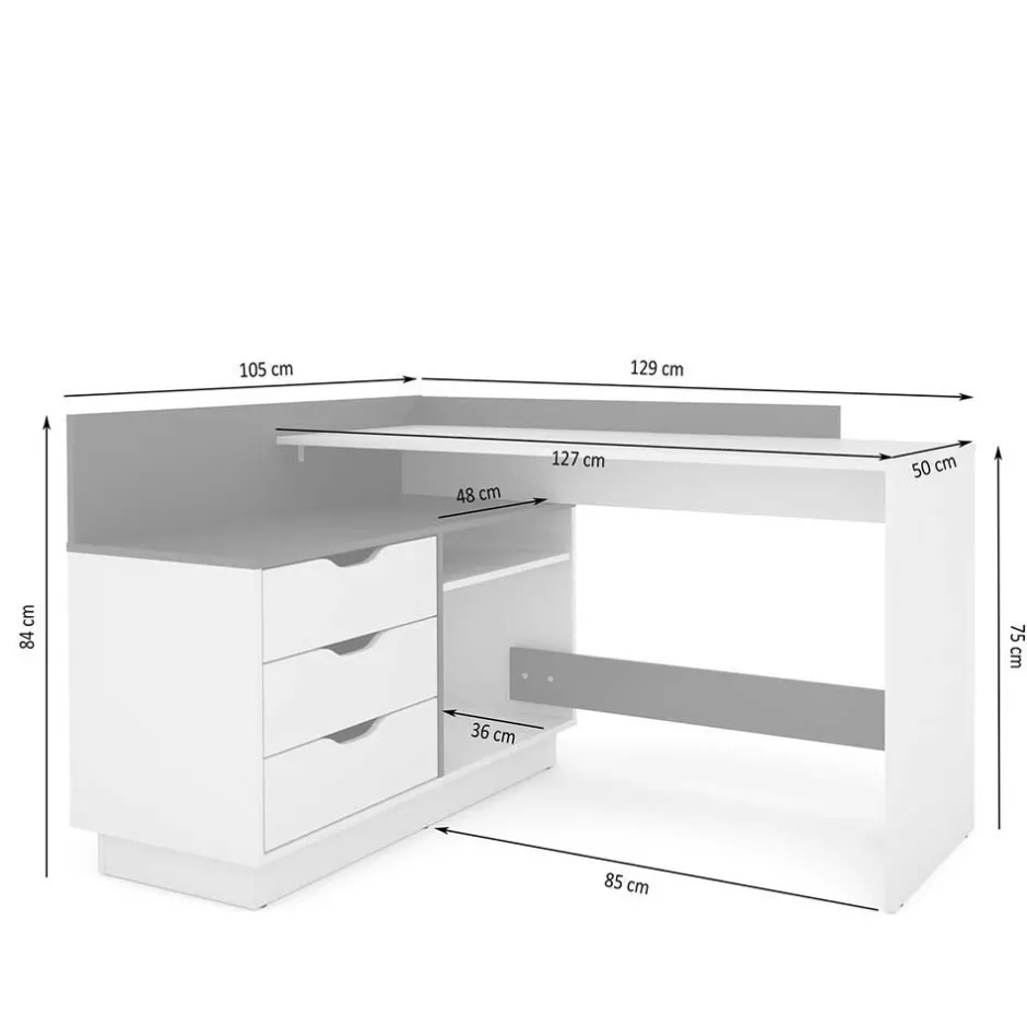 Wohnen Schreibtisch in Altholz Optik und Anthrazit - Egona