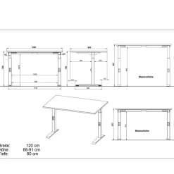 Wohnen Schreibtisch in Hellgrau und Weiß - Topper