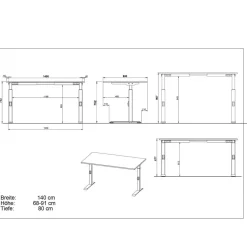 Wohnen Schreibtisch in Hellgrau und Weiß - Topper