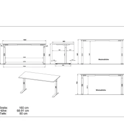 Wohnen Schreibtisch in Hellgrau und Weiß - Topper