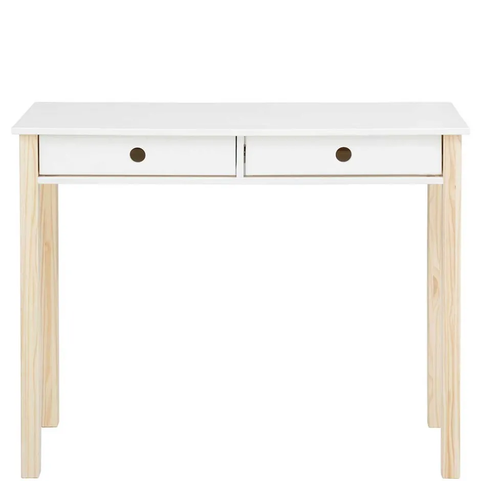 Kinder Wohnen Schreibtisch in Weiß mit Kiefer - Cayman