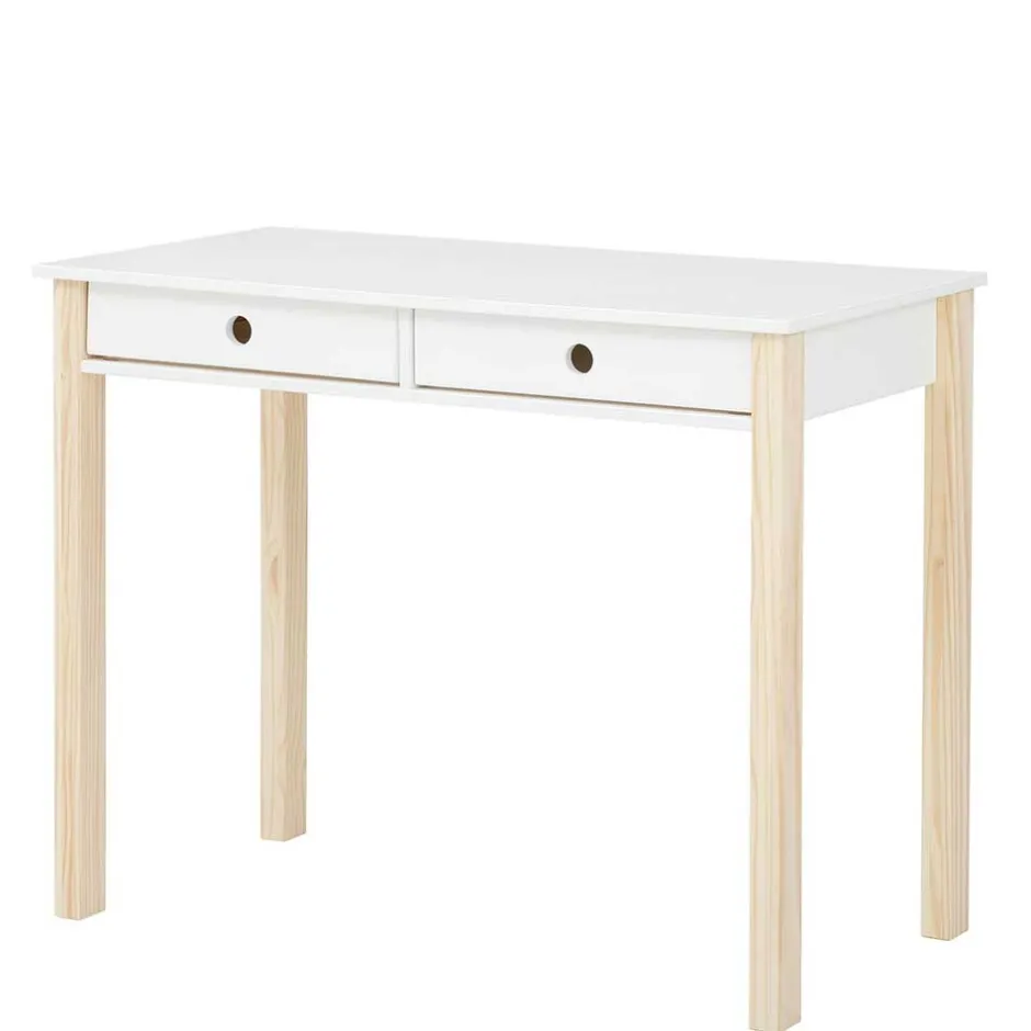 Kinder Wohnen Schreibtisch in Weiß mit Kiefer - Cayman