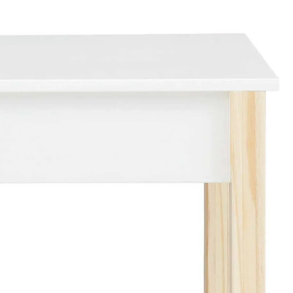 Kinder Wohnen Schreibtisch in Weiß mit Kiefer - Cayman