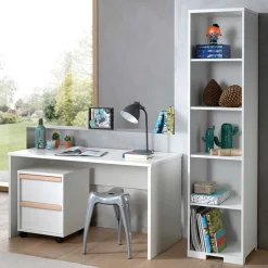 Schreibtisch Möbelset in Weiß - Eldrus (dreiteilig)^Wohnen Discount