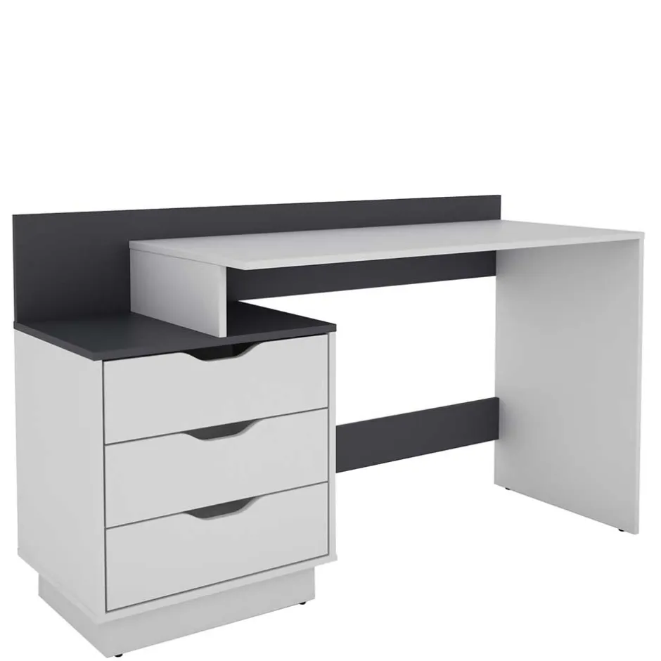 Schreibtisch mit drei Schubladen und Aufsatz - Dotagon^Wohnen Outlet