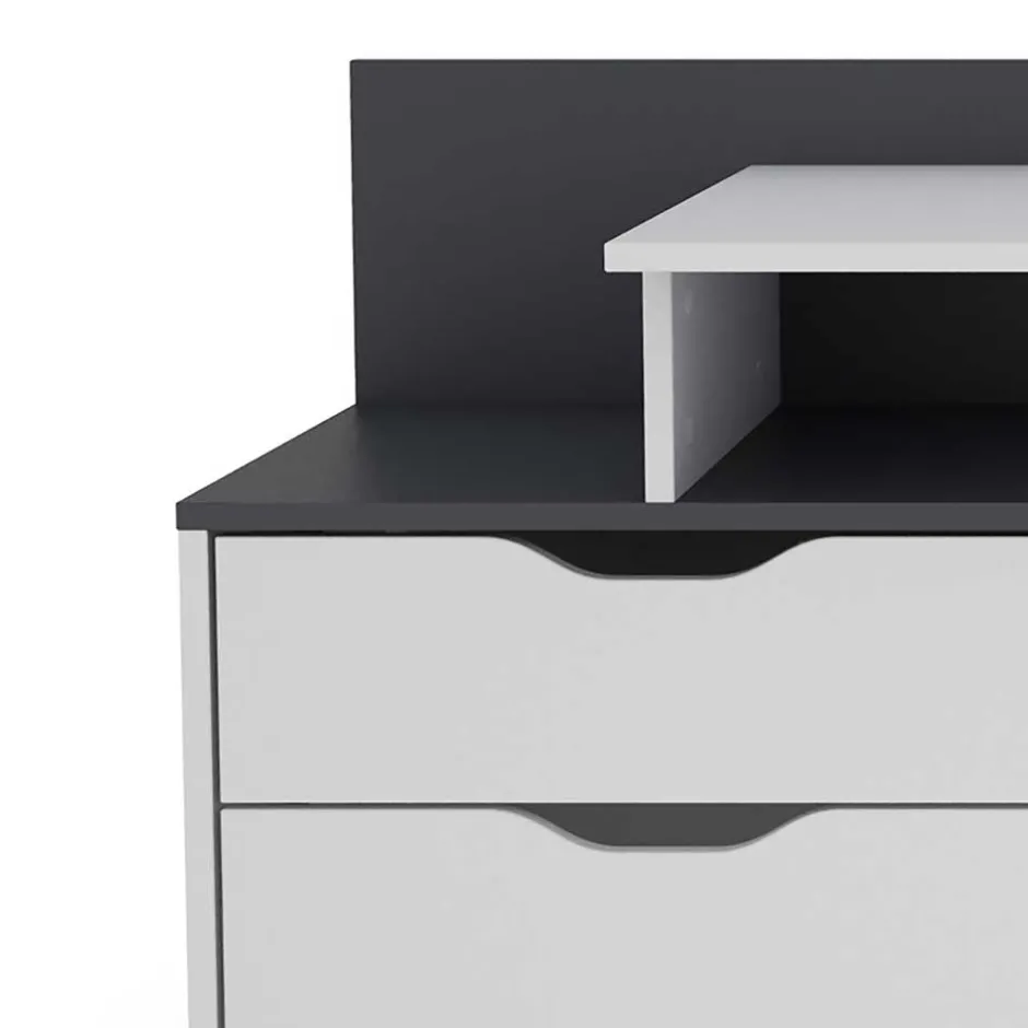 Schreibtisch mit drei Schubladen und Aufsatz - Dotagon^Wohnen Outlet