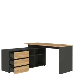 Kinder Wohnen Schreibtisch mit Regal - 4 Fächer & 3 Schubladen - Contrage