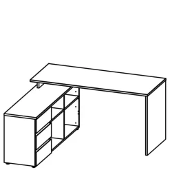 Kinder Wohnen Schreibtisch mit Regal - 4 Fächer & 3 Schubladen - Contrage