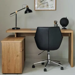 Schreibtisch mit Seitenregal in Eiche Optik - Abacho^Wohnen Hot