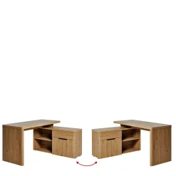 Schreibtisch mit Seitenregal in Eiche Optik - Abacho^Wohnen Hot