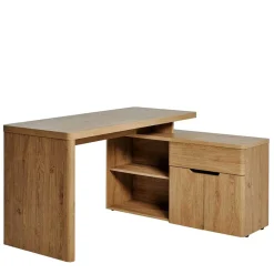 Schreibtisch mit Seitenregal in Eiche Optik - Abacho^Wohnen Hot