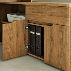 Schreibtisch mit Seitenregal in Eiche Optik - Abacho^Wohnen Hot