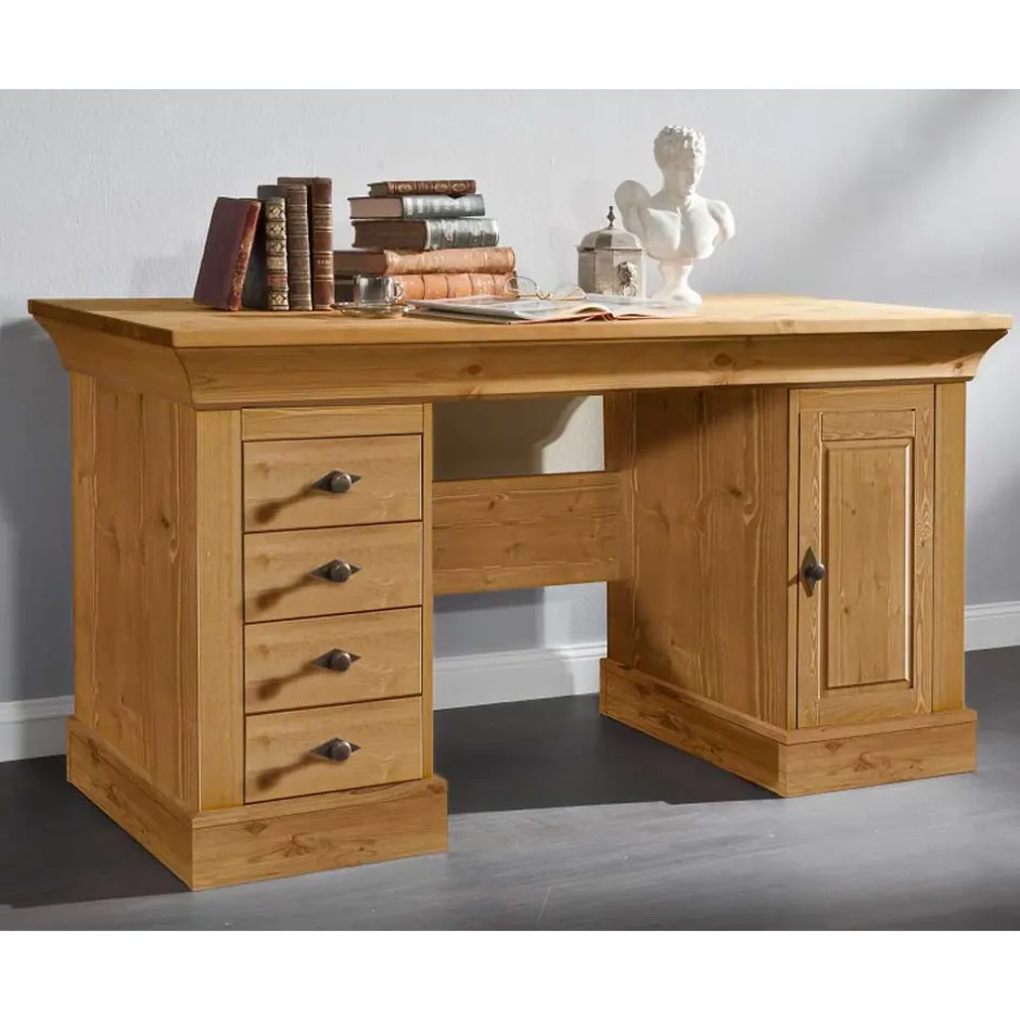 Schreibtisch Piatra aus Kiefer teilmassiv gelaugt und geölt^Wohnen Discount
