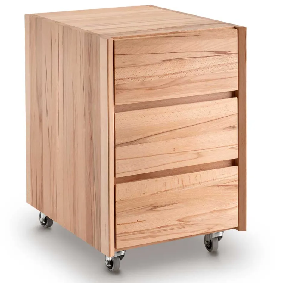 Schreibtisch Rollcontainer aus Massivholz - Senklas^Wohnen Outlet