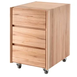 Schreibtisch Rollcontainer aus Massivholz - Senklas^Wohnen Outlet