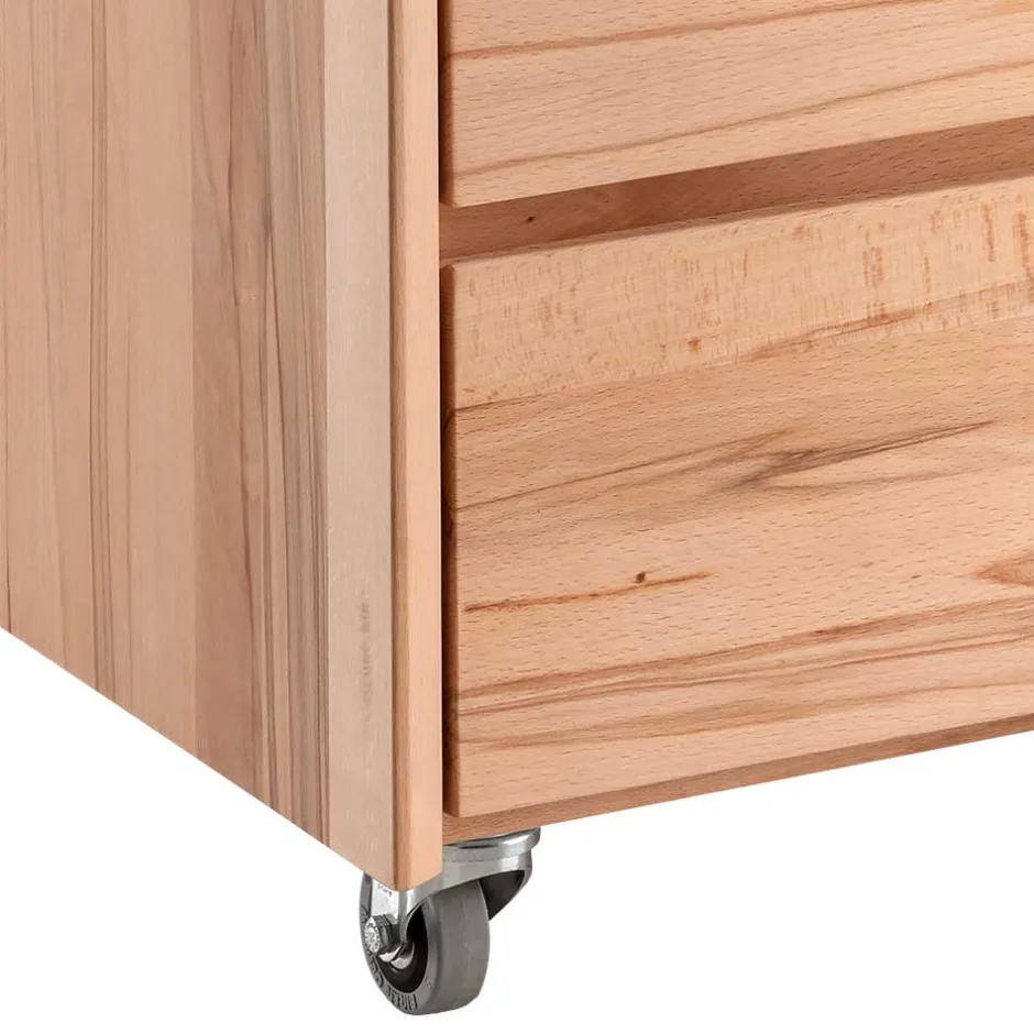 Schreibtisch Rollcontainer aus Massivholz - Senklas^Wohnen Outlet