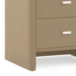 Wohnen Schubladen Nachtschrank Clairy in Kunstleder Beige