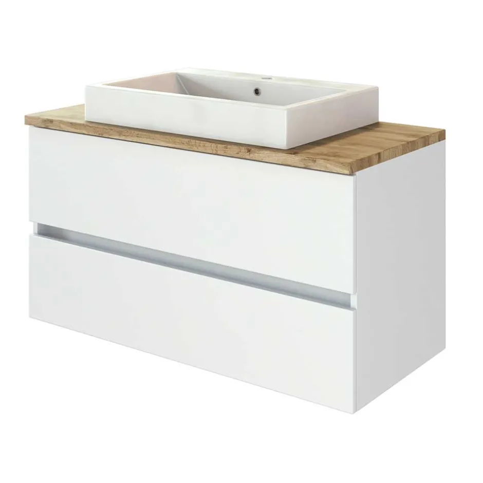 Schubladen Waschkonsole mit Aufsatz-Becken - Misbonas^Wohnen Outlet