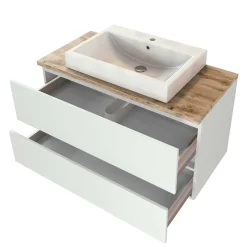 Schubladen Waschkonsole mit Aufsatz-Becken - Misbonas^Wohnen Outlet