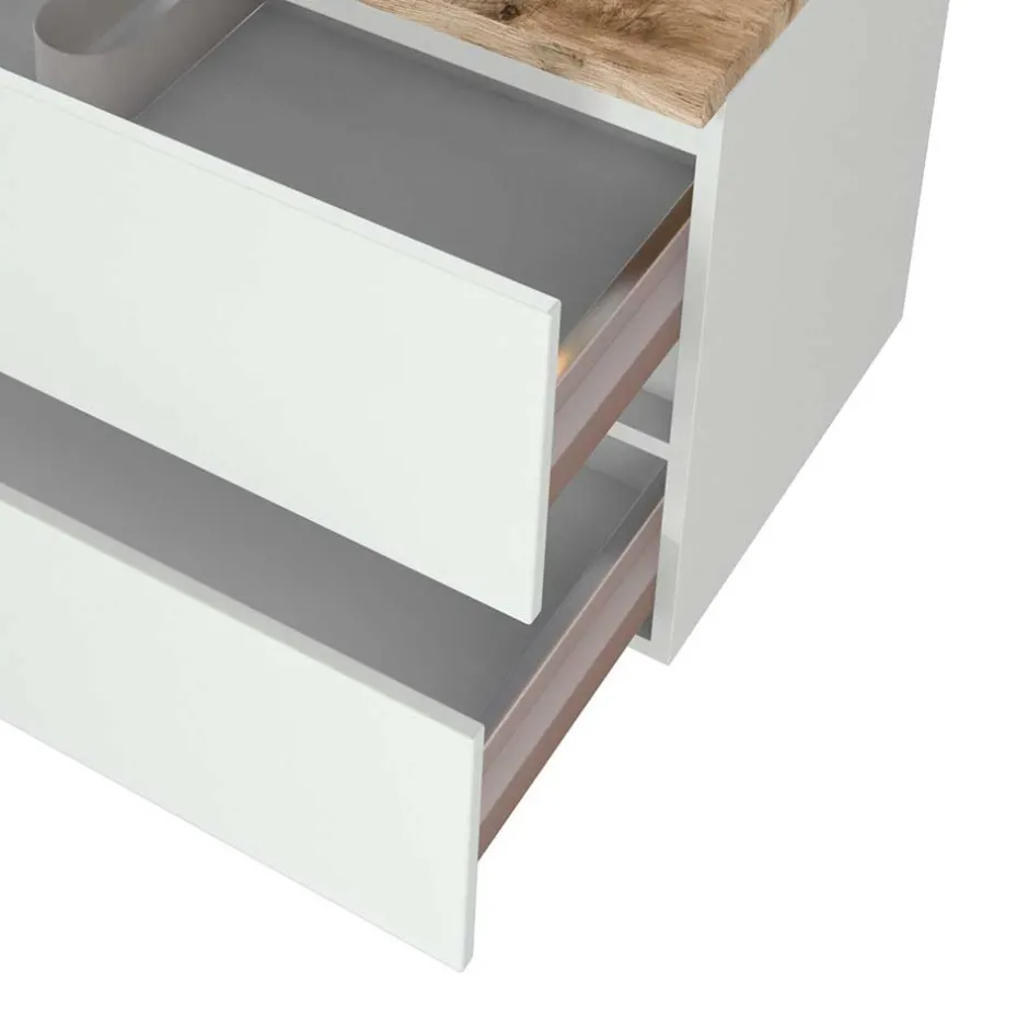 Schubladen Waschkonsole mit Aufsatz-Becken - Misbonas^Wohnen Outlet