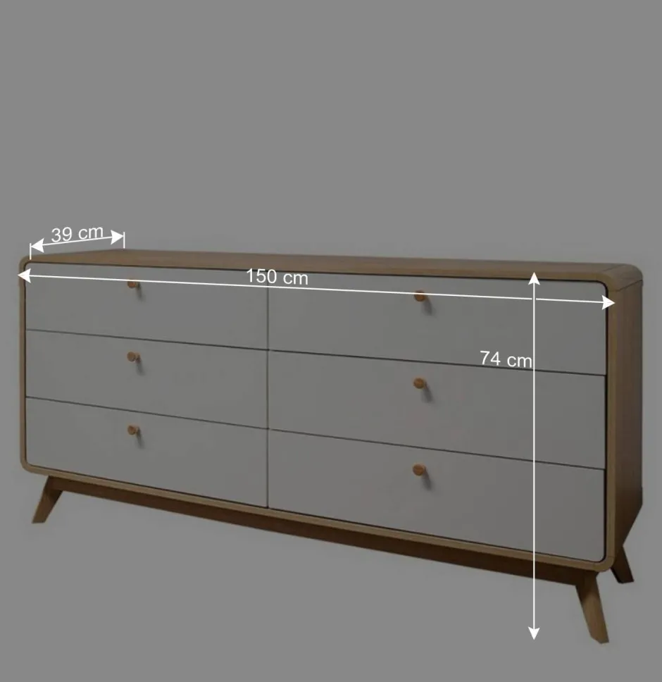 6-Schubladen-Kommode im Scandi Chic - Jendren^Wohnen Outlet