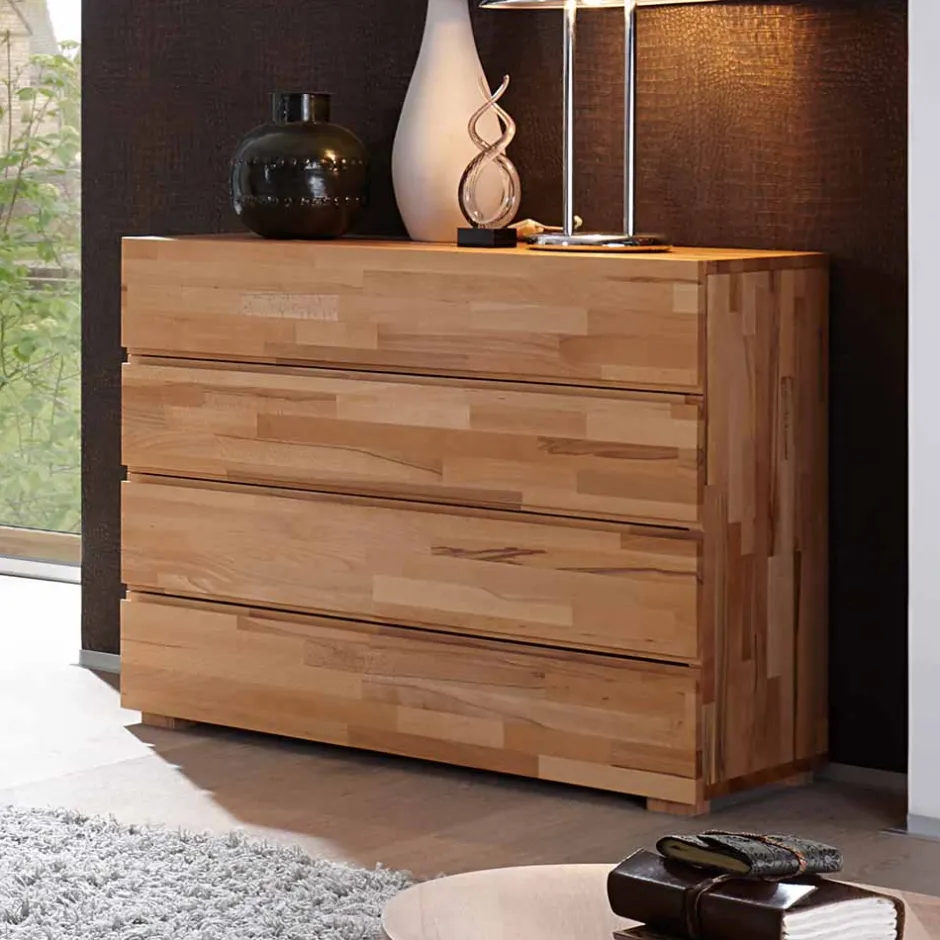 Wohnen Schubladenkommode Nesmina in Kernbuche massiv