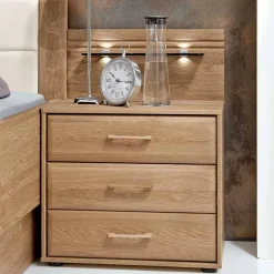 Schubladen-Nachtschrank Anglesia in Eiche teilmassiv (2er Set)^Wohnen Sale