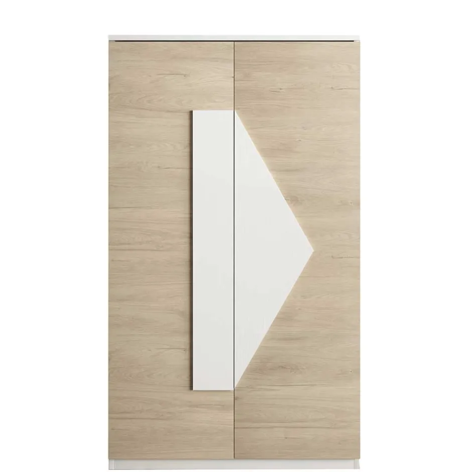 Wohnen Schuh Designschrank in Eiche Bianco & Weiß - Wilios