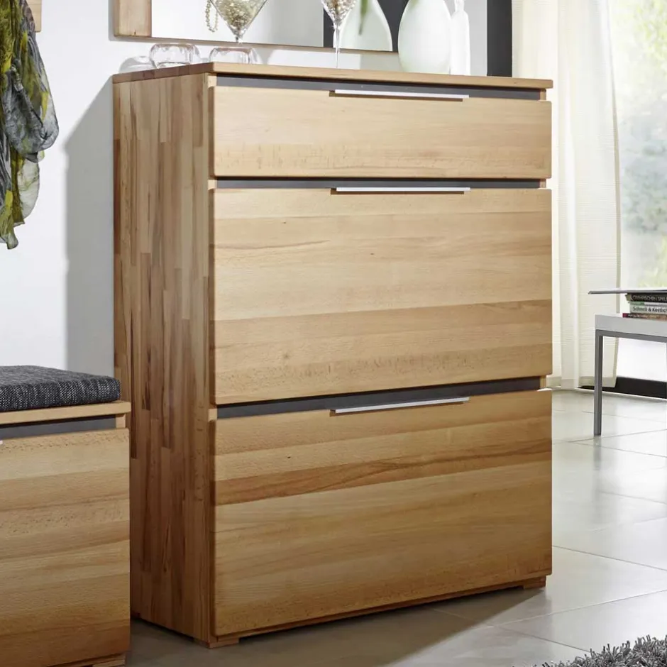 Schuh Klappenschrank Leyrina aus Kernbuche massiv geölt^Wohnen Outlet