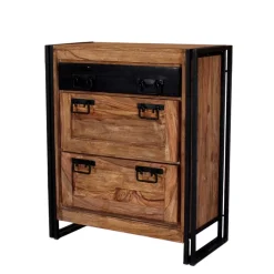 Wohnen Schuh Klappenschrank Mendoza aus Akazie Massivholz