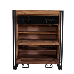 Wohnen Schuh Klappenschrank Mendoza aus Akazie Massivholz