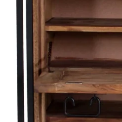 Wohnen Schuh Klappenschrank Mendoza aus Akazie Massivholz