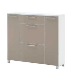 Schuhaufbewahrung Srocca in Taupe Glas beschichtet Weiß^Wohnen Best