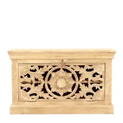 Schuhbank aus Mangoholz Sandfarben - Runiasa^Wohnen Sale